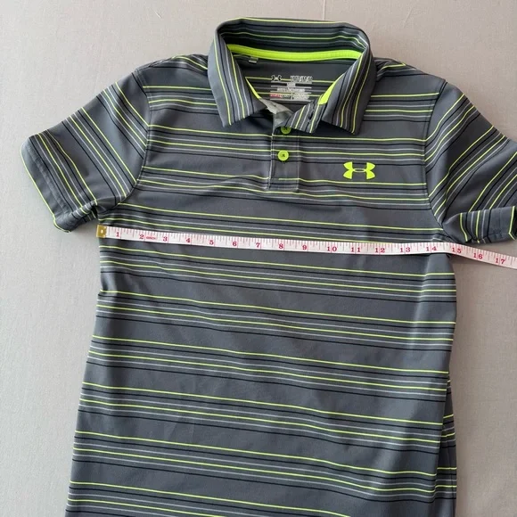 Under Armour Youth Medium Kids Striped Performance Polo Shirt - Picture 5 of 9